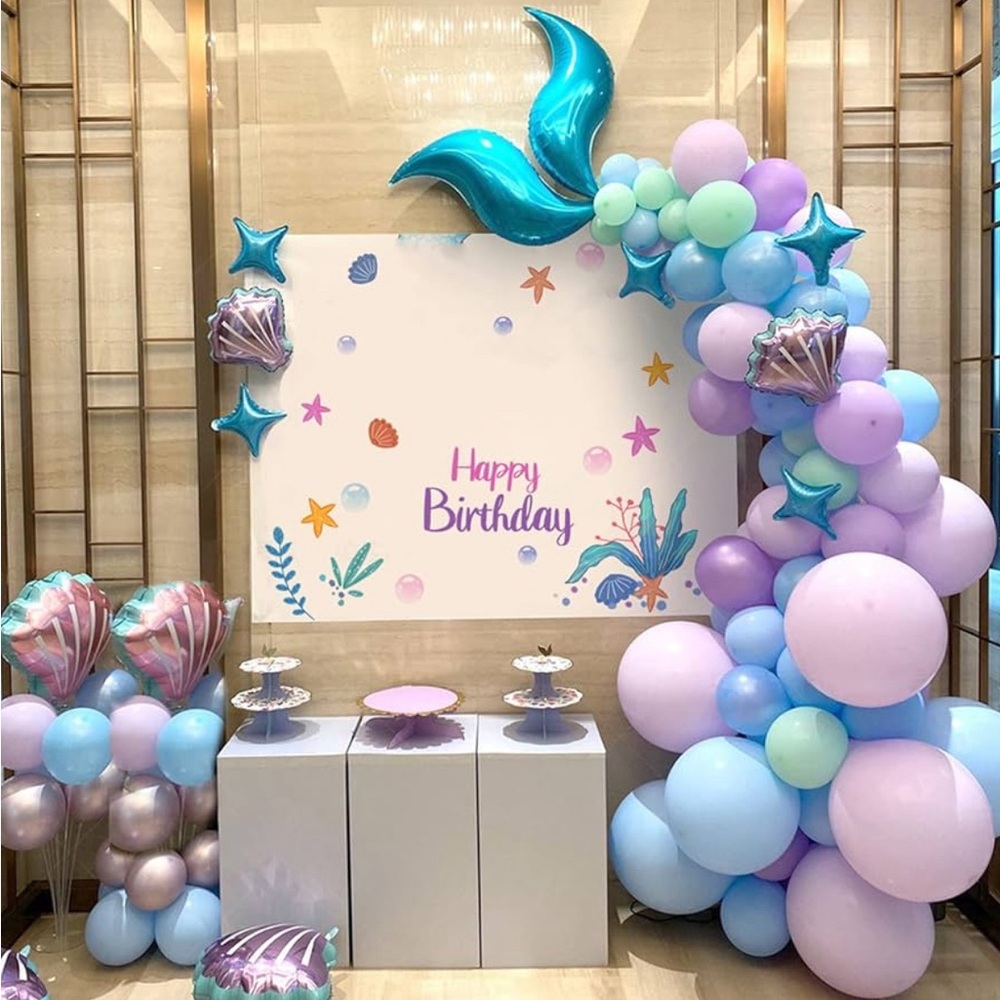 Mermaid party balloons set
